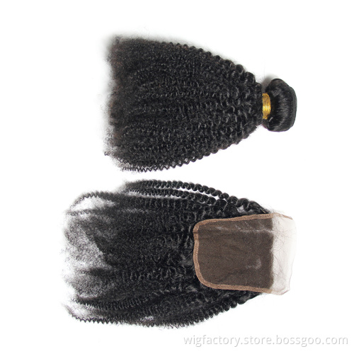 Wholesale virgin human hair 4c afro curly hair, Buy cheap virgin human mongolian hair with closure